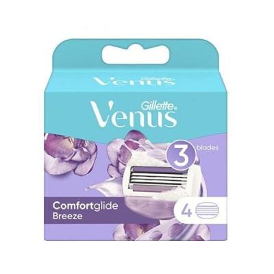 Gillette Venus Breeze Women's Replacement Razor Blades With Shave Gel Bars - 4 Pcs