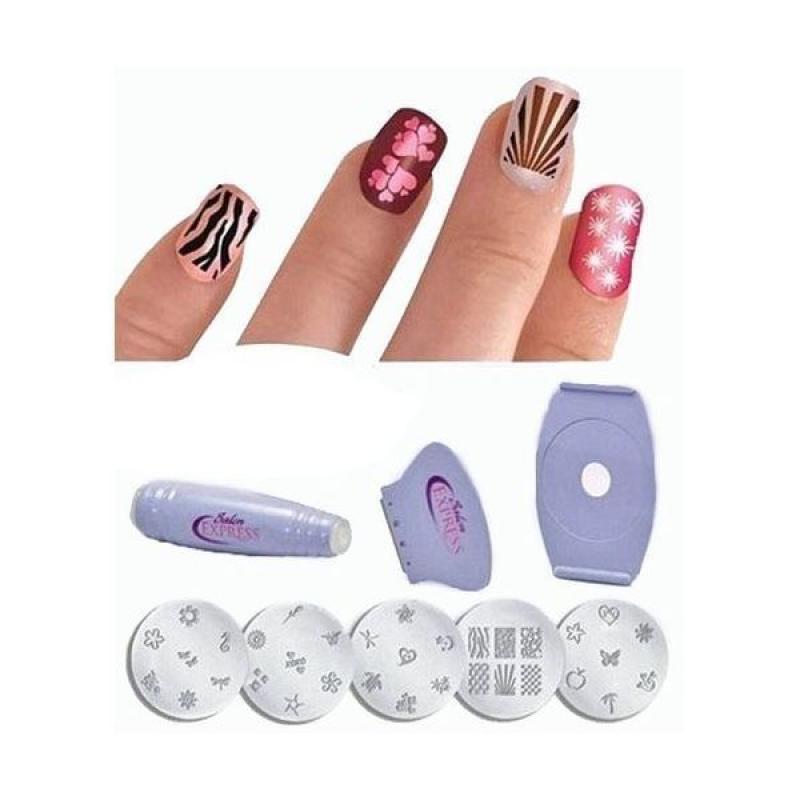 As Seen On Tv Salon Express Nail Decoration Art Stamping Kit - Purple