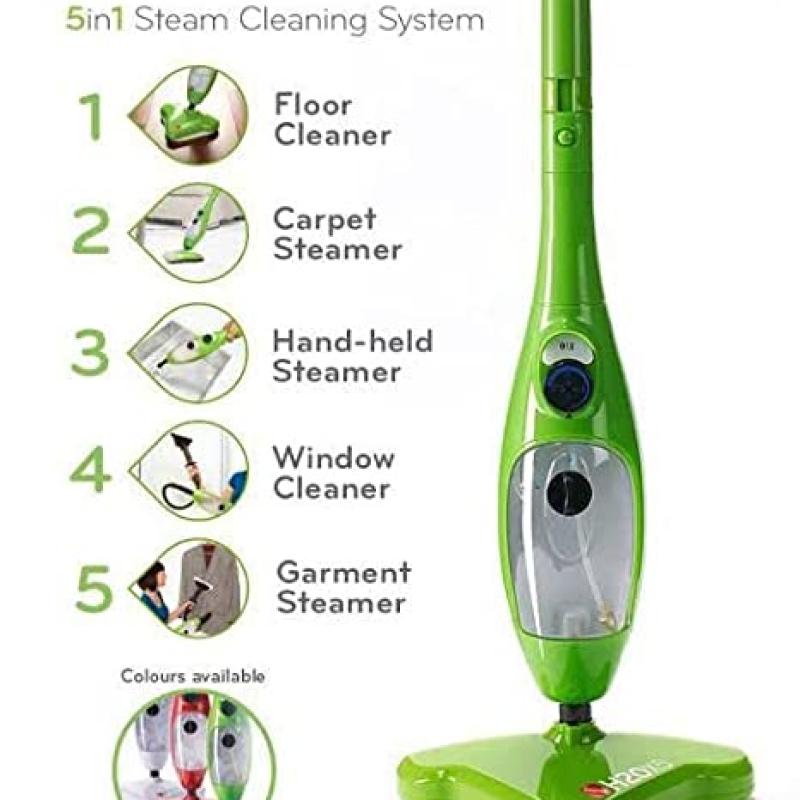 X5 H2O Steam Mop - المساحة البخارية 5 فى 1 - مكواة الستائر والملابس و مزيلة لبقع المفروشات