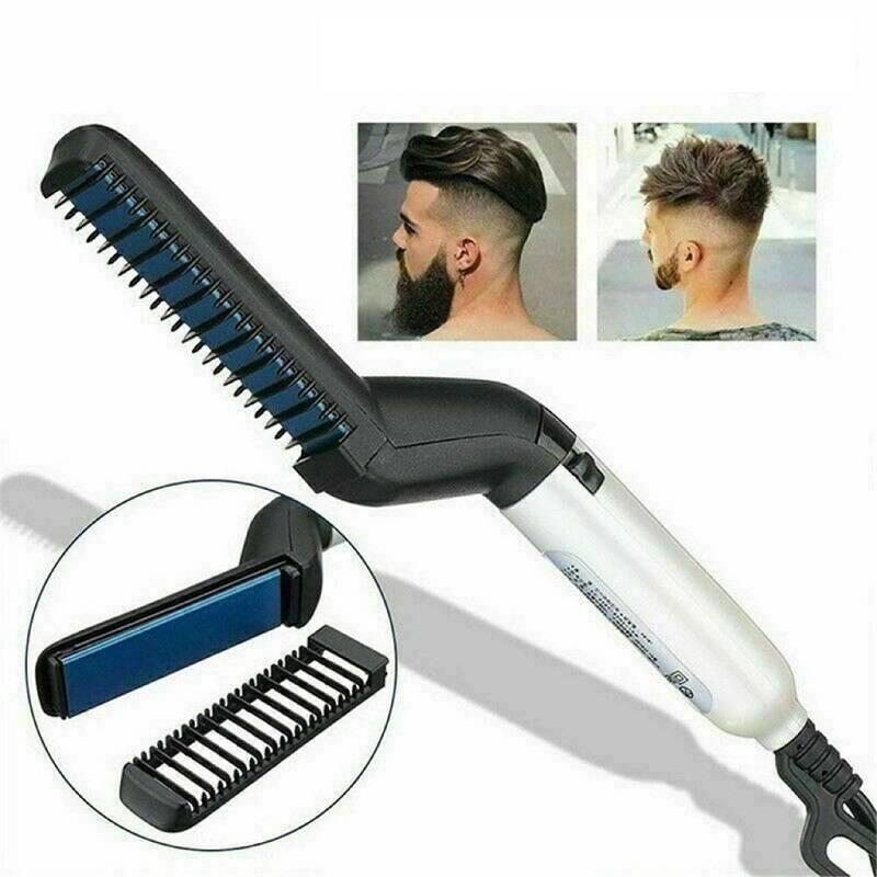 المشط الحراري للرجال لتصفيف الشعر واللحية - Enzo Beard & Hair Straightener (Black)