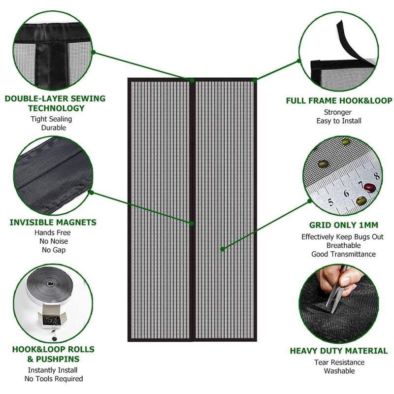 الستارة المغناطيسية للباب المانعة للأتربة والحشرات