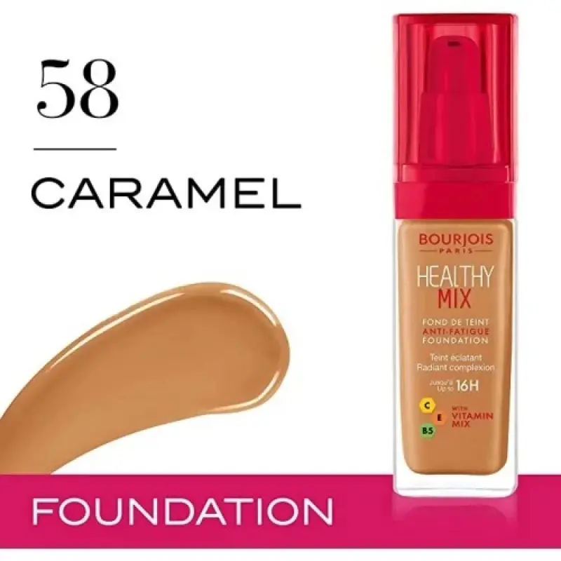 Bourjois كريم اساس هيلثي ميكس سائل بتغطية متوسطة - 58 كراميل