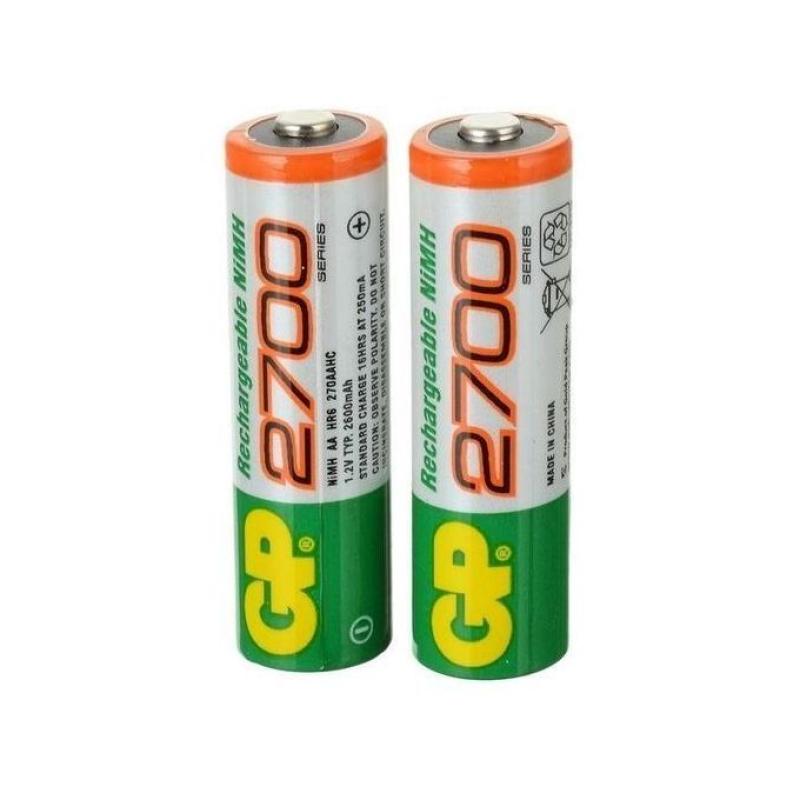 بطاريات قابلة للشحن aa GP Battaries 2700mah 2 pcs