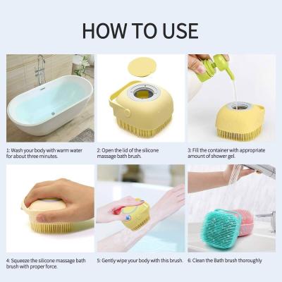 فرشاة استحمام سيليكون مع موزع صابون 2×1 Shower Brush With A Soap Dispenser