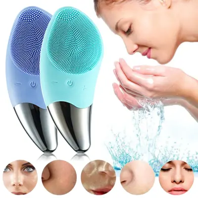 فرشاة تنظيف الوجه 2 في 1Silicone Ultrasonic Facial Cleanser Brush