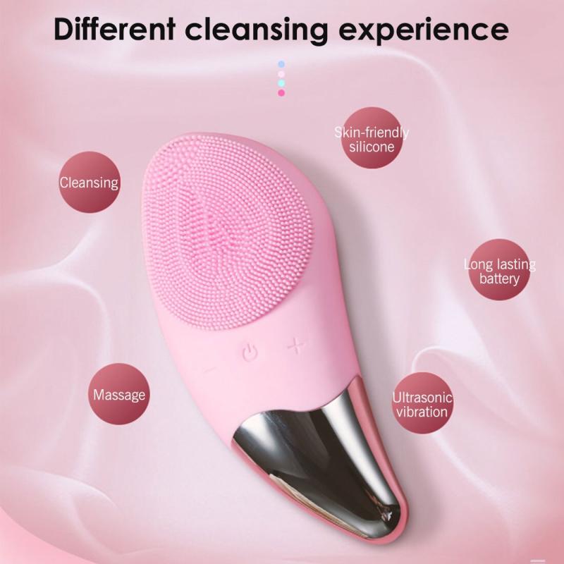 فرشاة تنظيف الوجه 2 في 1Silicone Ultrasonic Facial Cleanser Brush