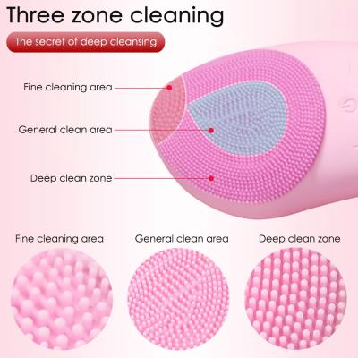 فرشاة تنظيف الوجه 2 في 1Silicone Ultrasonic Facial Cleanser Brush