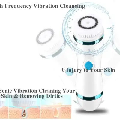 فرشاة تنظيف الوجه الكهربائية والمساج 4 في1 Facial Cleaning Brush