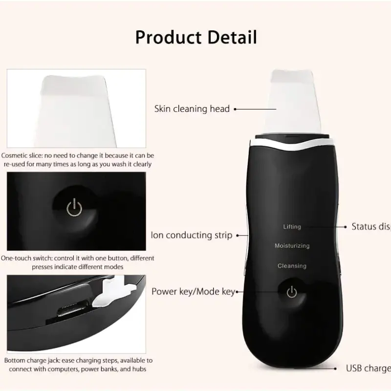 جهاز الالتراسونيك لتنظيف البشرة بعمق - Ultrasonic Skin Scrubber