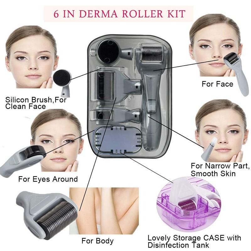 جهاز ديرما رولر للوجه والجسم 6 في 1 Derma Roller System 6 in 1