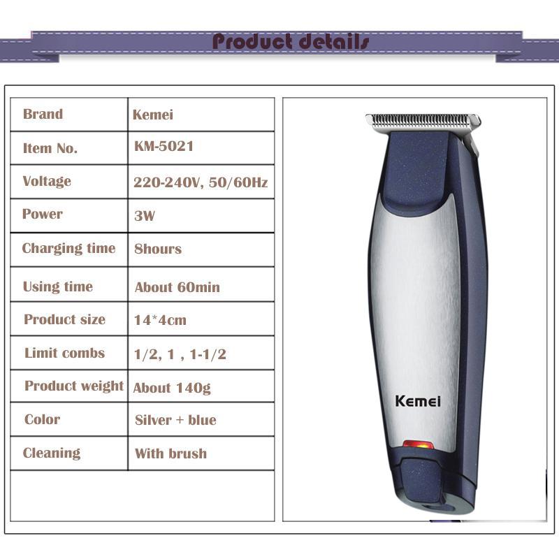 ماكينة حلاقة كيمي للشعر والذقن - Kemei Km 5021 Wet And Dry Hair Trimmer For Men