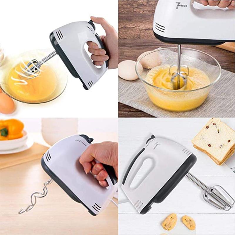 مضرب يدوي كهربائي 7 سرعات تربو 4 مضرب من الإستانلس ستيل Portable Hand Mixer Machine