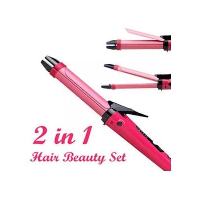 2in1 hair straightener مكواه شعر بروفيشنال بينك لفرد وتجعيد الشعر 2 في 1