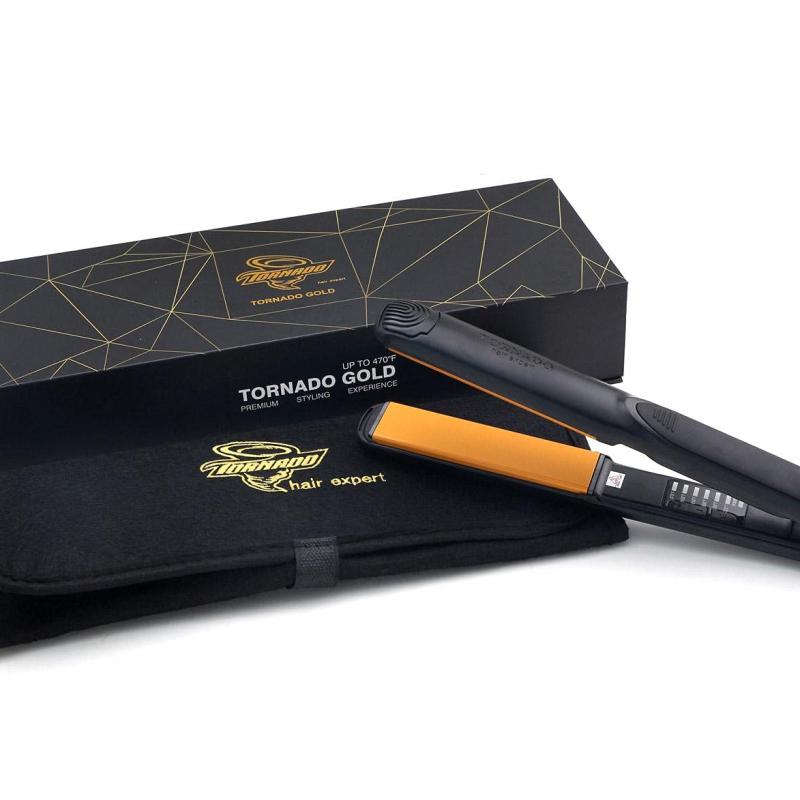 مكواة شعر تورنيدو جولد سيراميك 750 فهرنهايت Tornado Gold Hair Straightener 2 In 1 750F