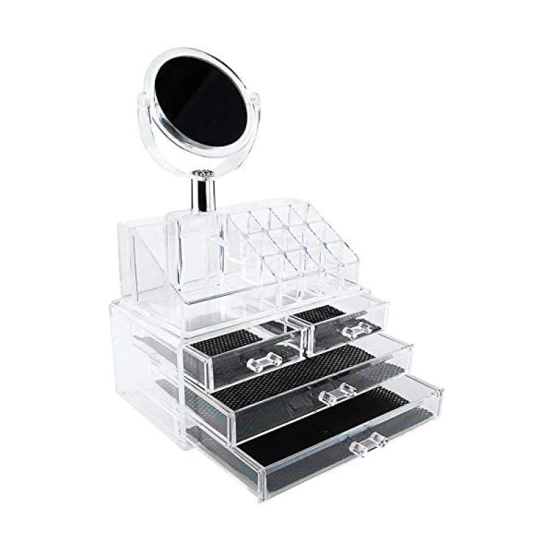 منظم مكياج بمرايا 4 درج - Mirrored makeup organizer