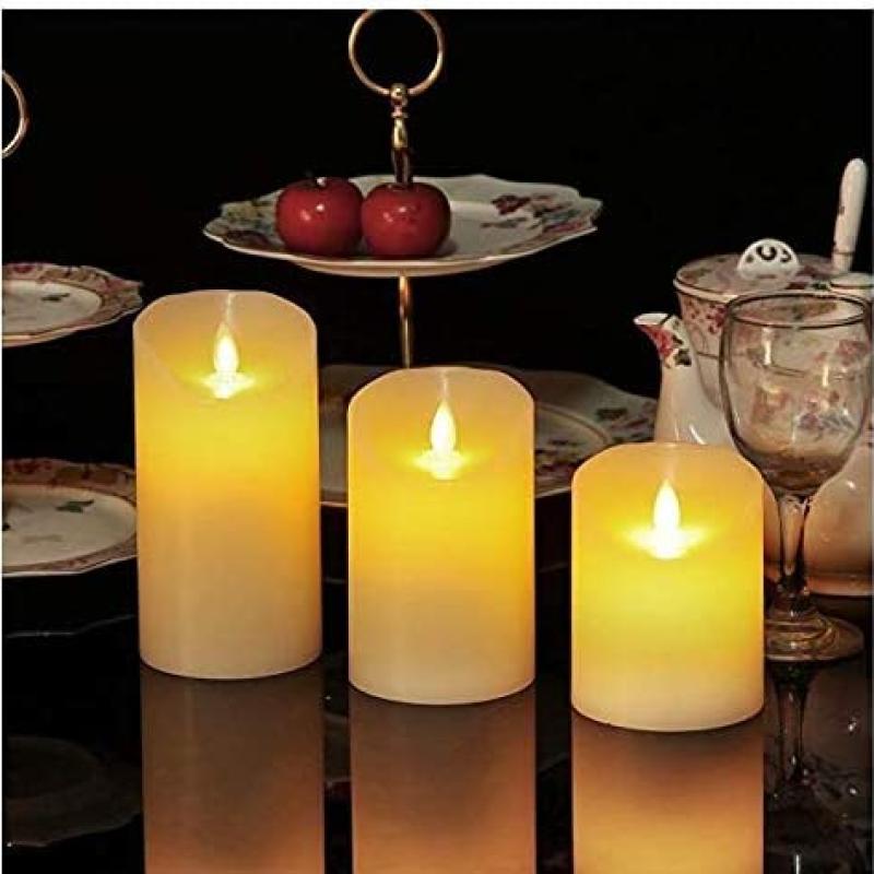 شموع بدون لهب بالريموت 3 قطع 12 لون مختلف - Led Candle With Remote Control 3 Pcs