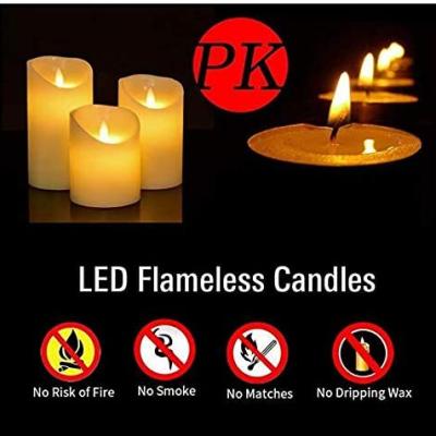 شموع بدون لهب بالريموت 3 قطع 12 لون مختلف - Led Candle With Remote Control 3 Pcs