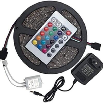 اشتري شريط ليد لاصق متعدد الألوان للديكور - بالريموت والشاحن - 5 متر 12 فولت - LED Strip With Remote Control - 5 M - 12V - 6A