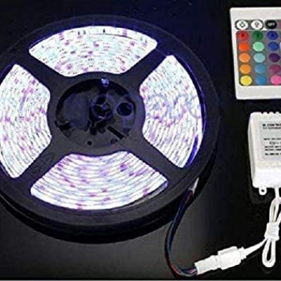 اشتري شريط ليد لاصق متعدد الألوان للديكور - بالريموت والشاحن - 5 متر 12 فولت - LED Strip With Remote Control - 5 M - 12V - 6A