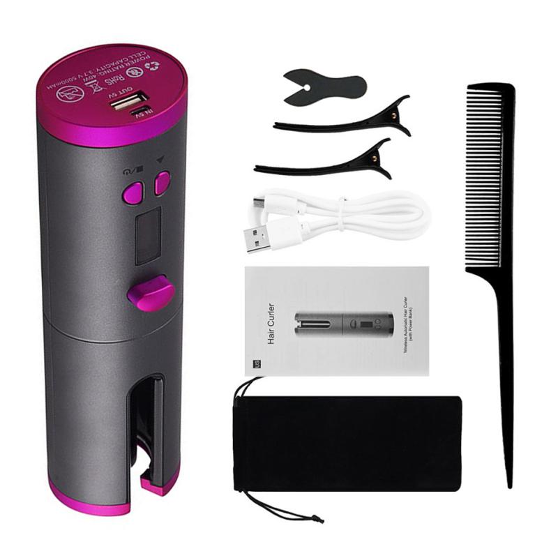 Sokany Wireless USB Auto Curler مكواة شعر لاسلكي لفرد وتمويج الشعر