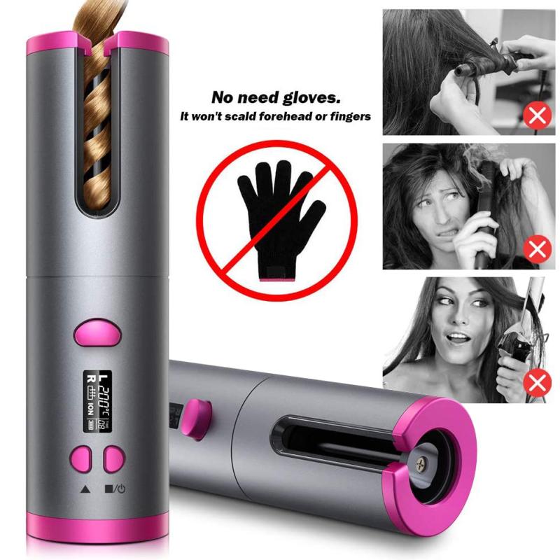 Sokany Wireless USB Auto Curler مكواة شعر لاسلكي لفرد وتمويج الشعر