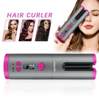 Sokany Wireless USB Auto Curler مكواة شعر لاسلكي لفرد وتمويج الشعر