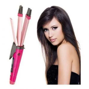 2in1 Hair Straightener & Curler - Pink