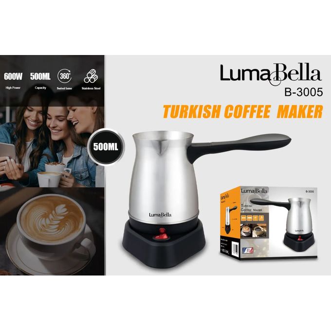 Luma Bella B3005- ماكينة صنع القهوة التركية المصنوعة من الاستانلس600 وات - 500 مل