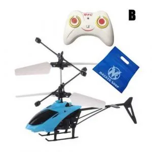 2 في 1 نوع هليكوبتر داخلي متين يتم التحكم فيه يدويًا لأعلى فقط من أدوات التحكم في جهاز التحكم عن بعد للأطفال + شنطة مزايا هدية مجانية