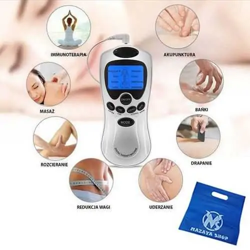 Electric Body Massager Pain Relief Pulse Digital 4 In 1 + Mazaya Bag