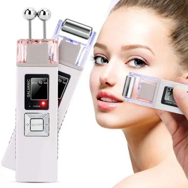 جهاز شد الجسم المنزلي والوجه المنزلي بتقنية الجلفانيك ايون Galvanic Microcurrent Skin Firming Whiting Anti-Aging Liftingr