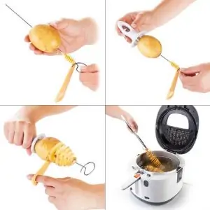 طريقة استخدام قطاعة البطاطس حلزونية Spiral Potato Cutter - White